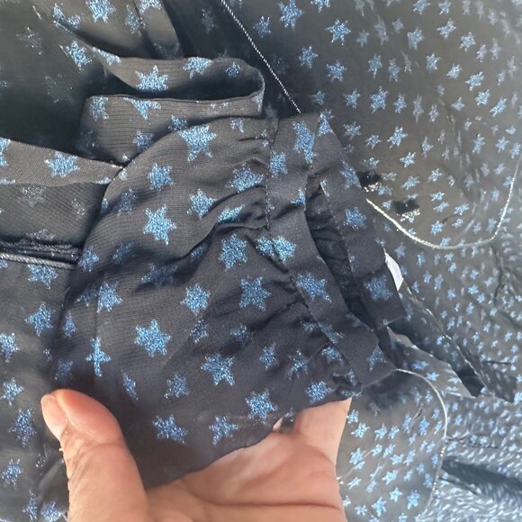 ⭐Coach Star Print Waistcoat Dress Black Blue Silk mid-length glittered Size 0⭐ - Picture 12 of 12